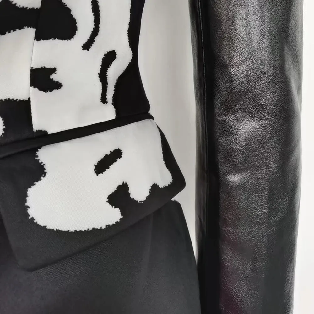 Hit Color Spliced Button Lapel Long Sleeve Tunic Coat