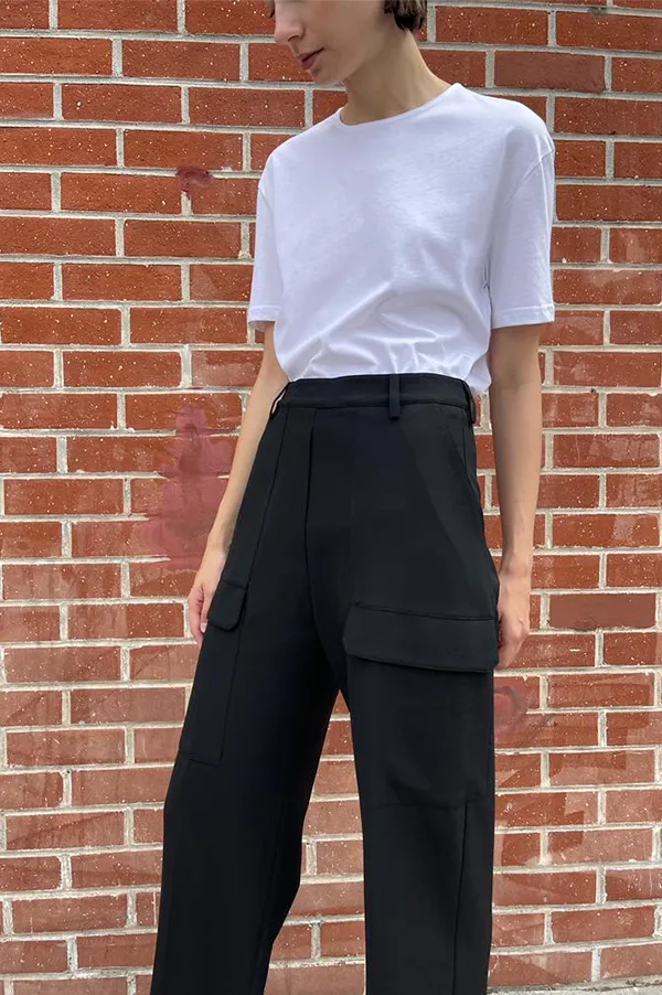 Holt Cargo Trousers in Black (Sold Out)