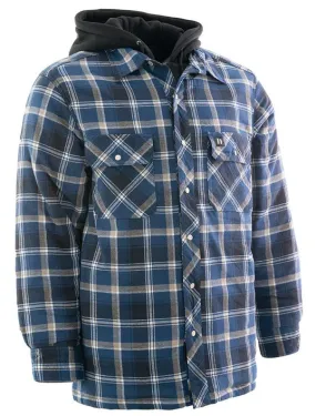 Hooded Sherpa-Lined Flannel Shirt Jacket