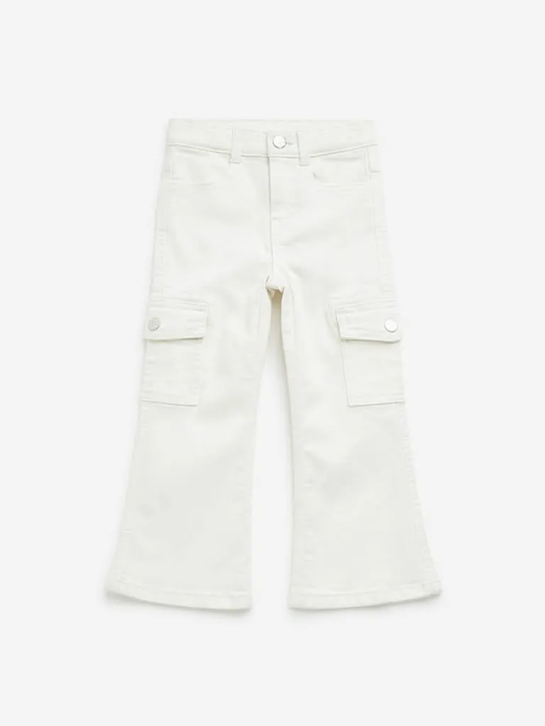 HOP Kids White Straight - Fit High - Rise Jeans