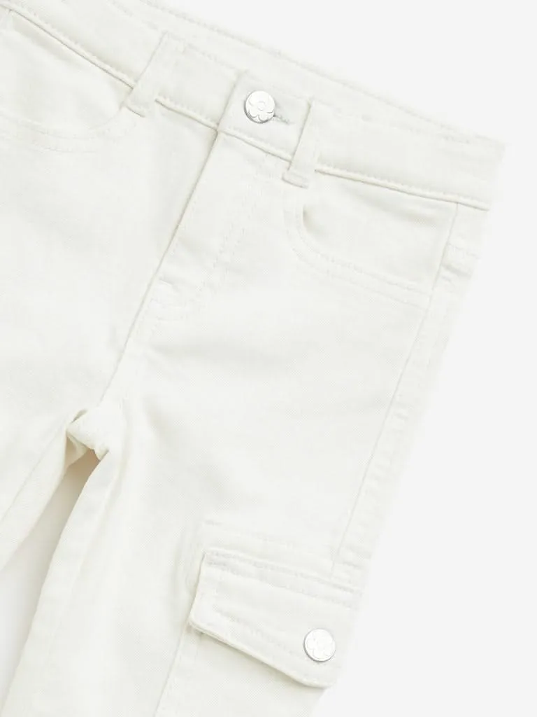 HOP Kids White Straight - Fit High - Rise Jeans