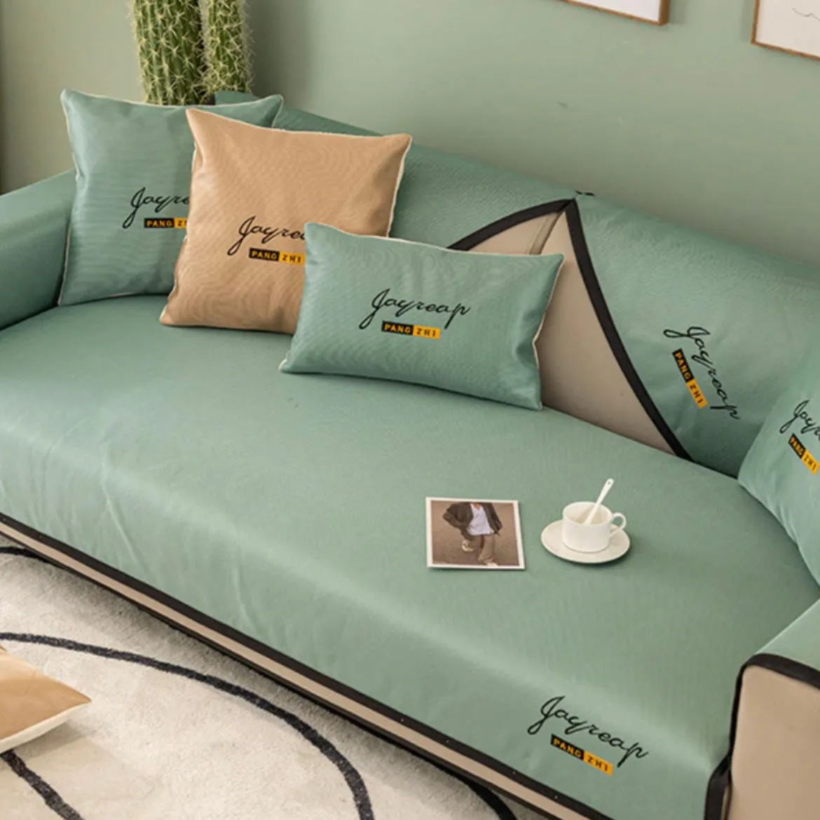 Ice Silk Corner Sofa Cover 1/2/3 Seater Universal Non-slip Living Room Cushion Towel Cover