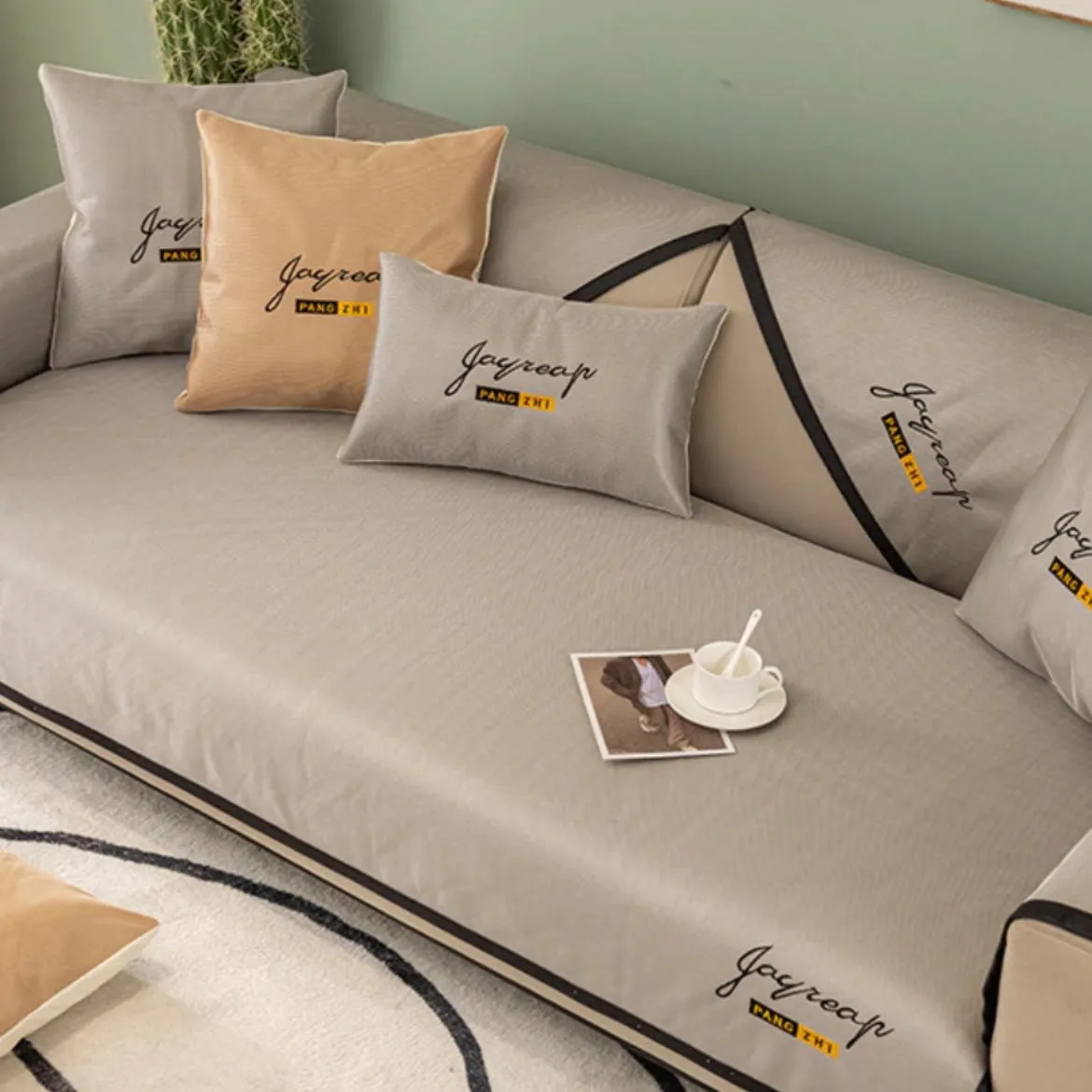 Ice Silk Corner Sofa Cover 1/2/3 Seater Universal Non-slip Living Room Cushion Towel Cover