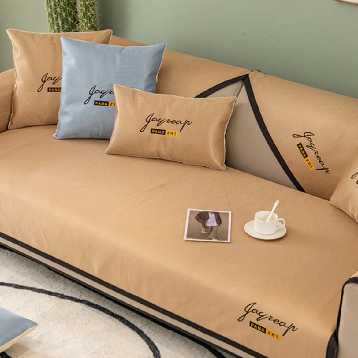 Ice Silk Corner Sofa Cover 1/2/3 Seater Universal Non-slip Living Room Cushion Towel Cover