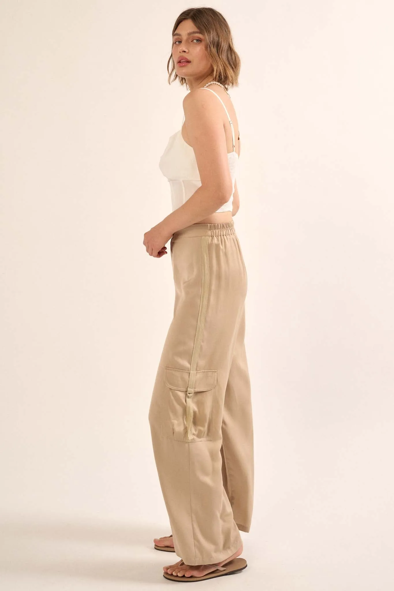 In the Pocket Matte Satin Cargo Pants