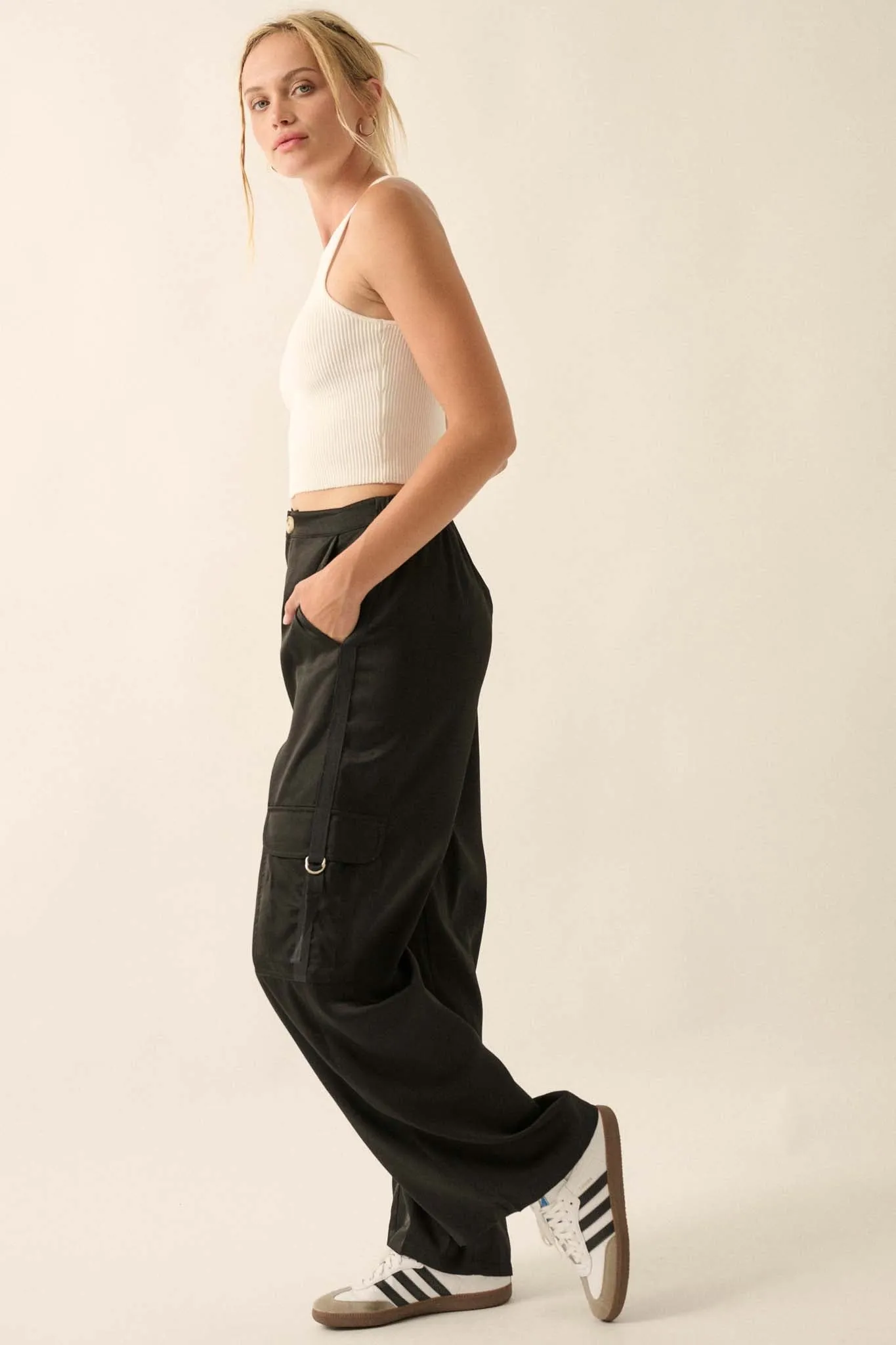 In the Pocket Matte Satin Cargo Pants