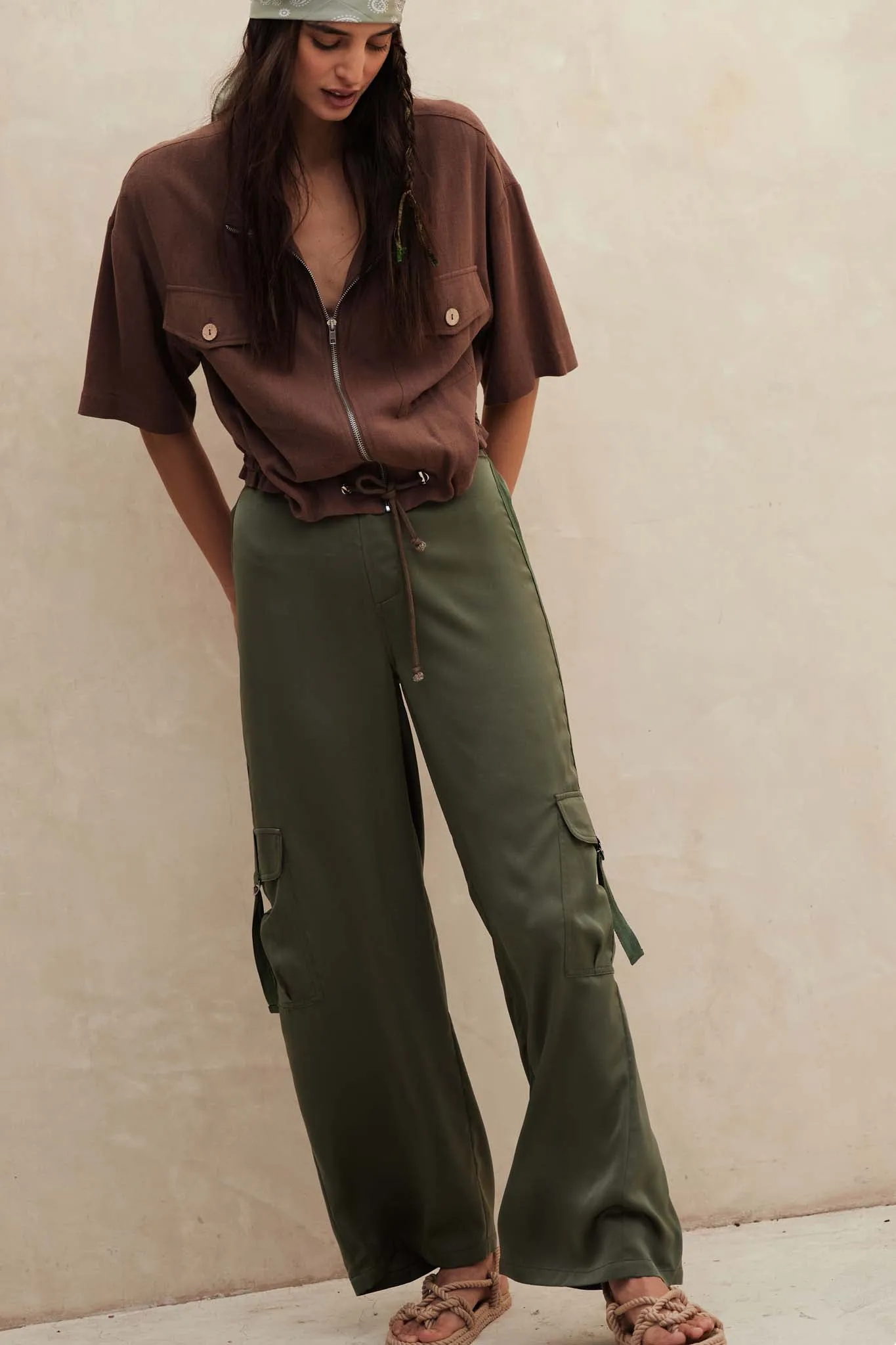 In the Pocket Matte Satin Cargo Pants
