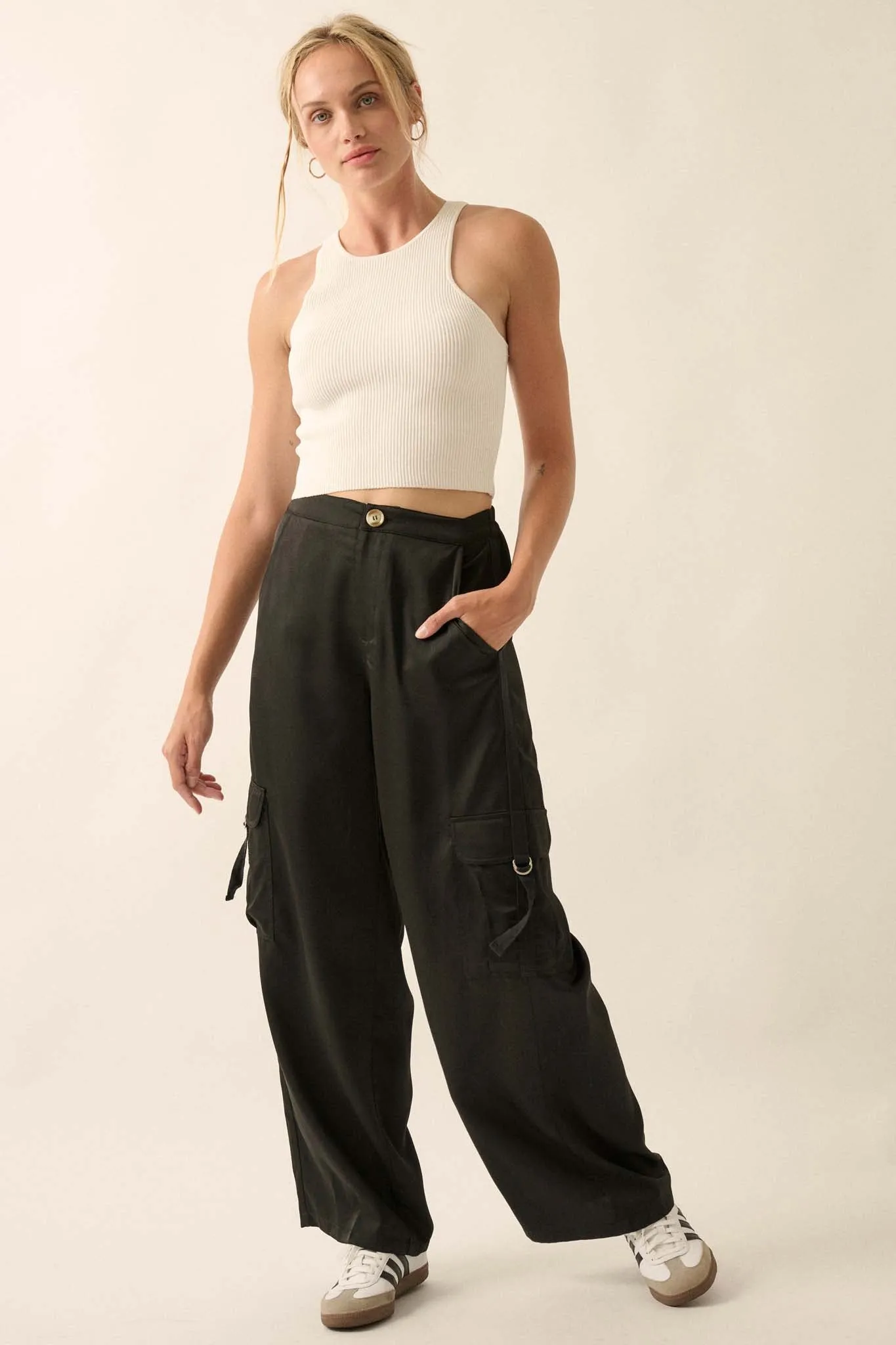 In the Pocket Matte Satin Cargo Pants