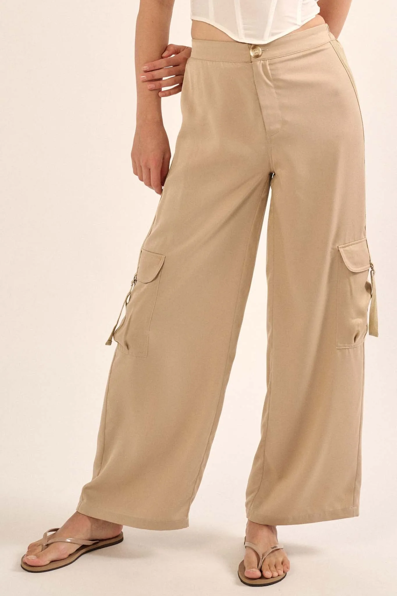 In the Pocket Matte Satin Cargo Pants