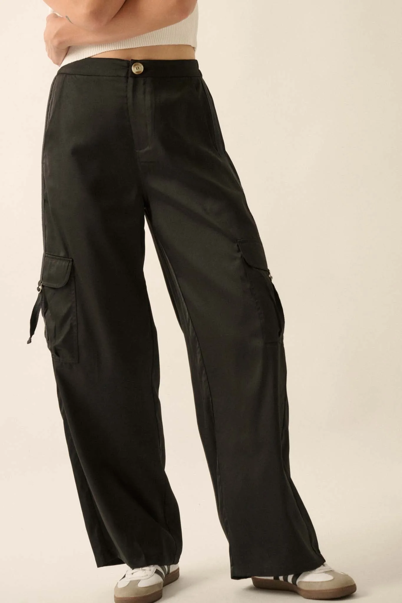 In the Pocket Matte Satin Cargo Pants
