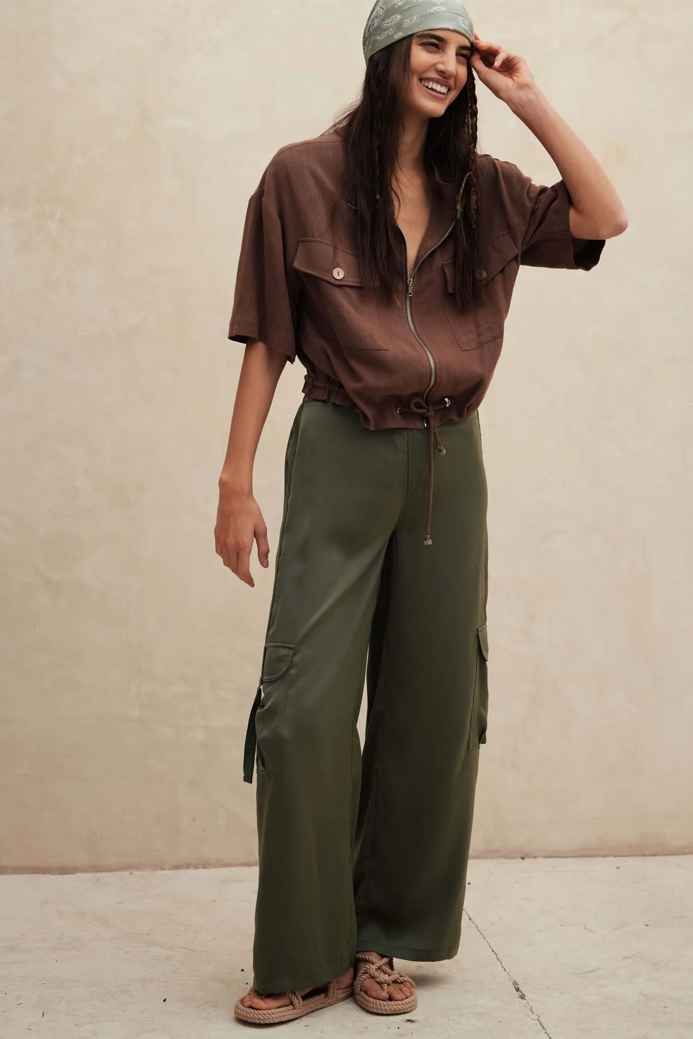 In the Pocket Matte Satin Cargo Pants