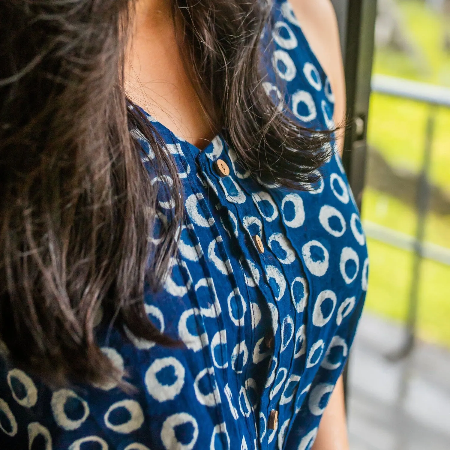 Indigo Polka Blockprint Jumpsuit