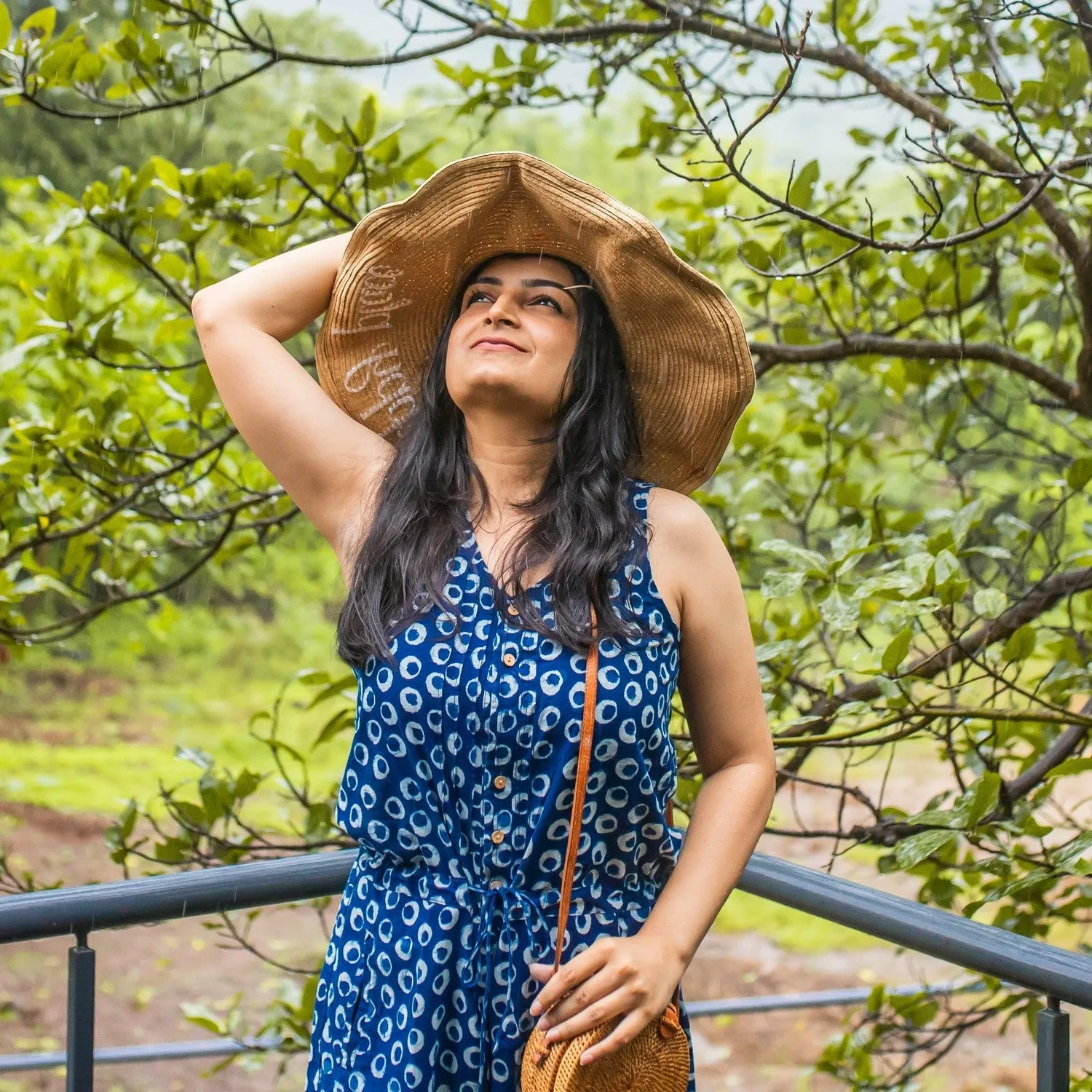 Indigo Polka Blockprint Jumpsuit