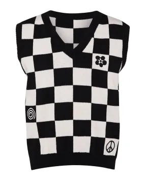 Ingmarson Embroidered Checked Wool & Cashmere Vest