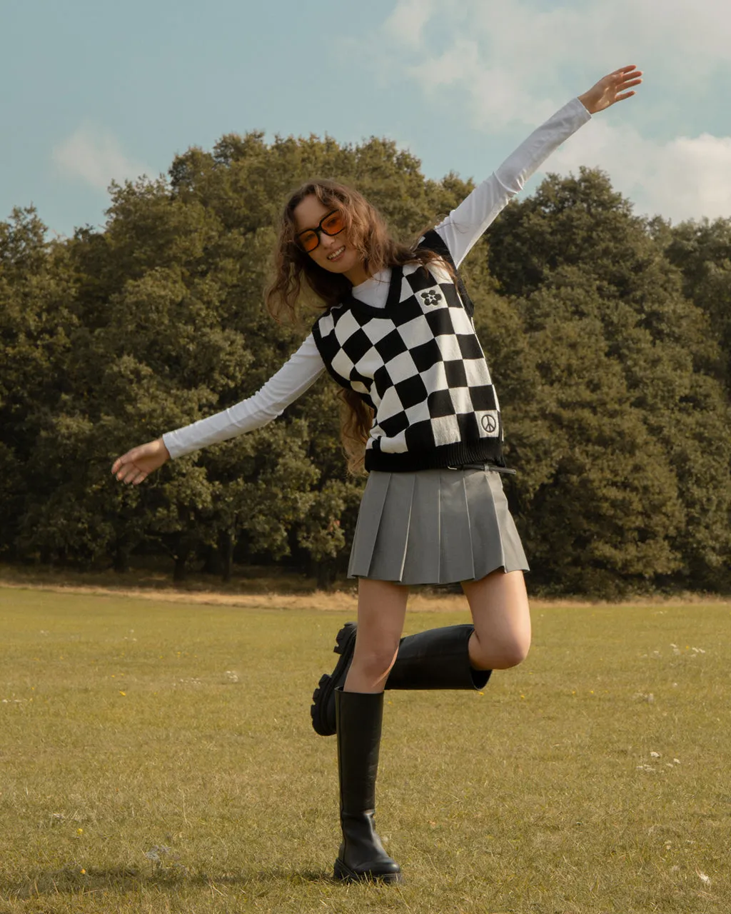 Ingmarson Embroidered Checked Wool & Cashmere Vest