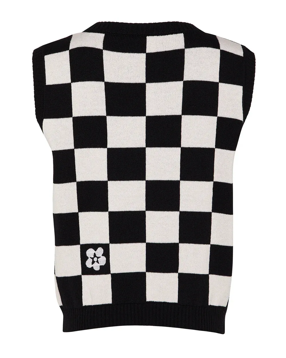 Ingmarson Embroidered Checked Wool & Cashmere Vest