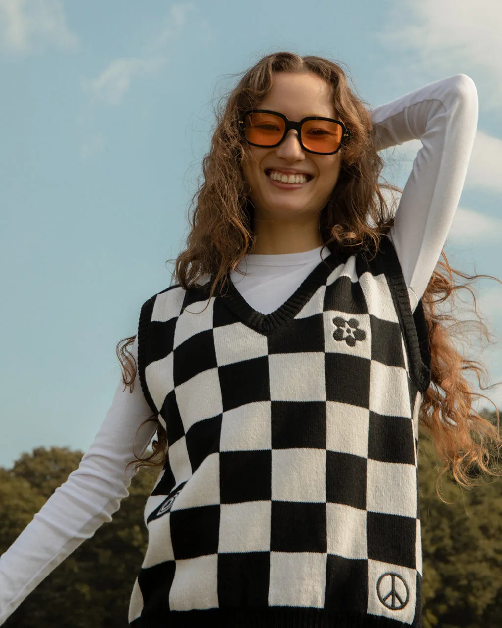 Ingmarson Embroidered Checked Wool & Cashmere Vest