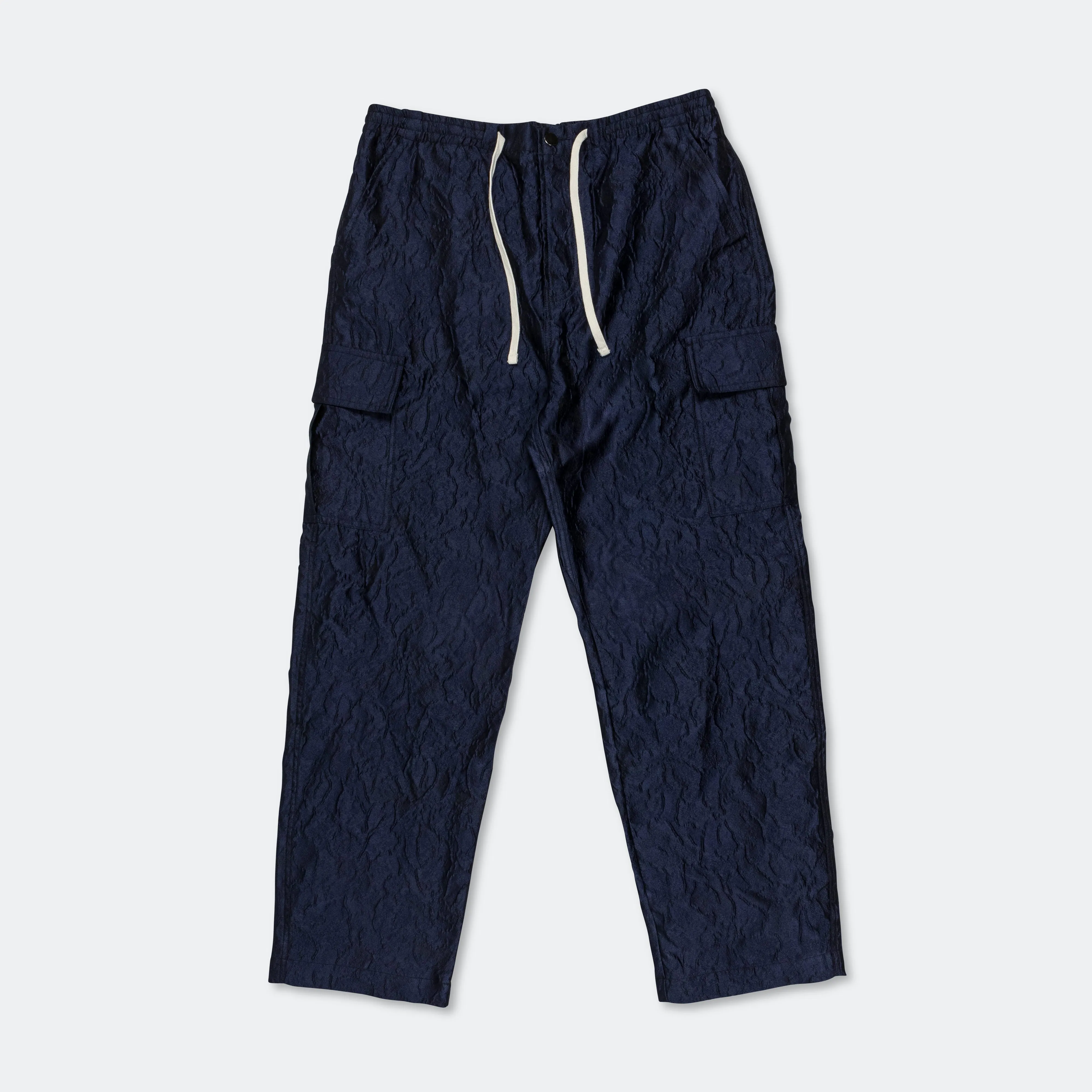 Italian Wrinkle Cargo Pant - Navy