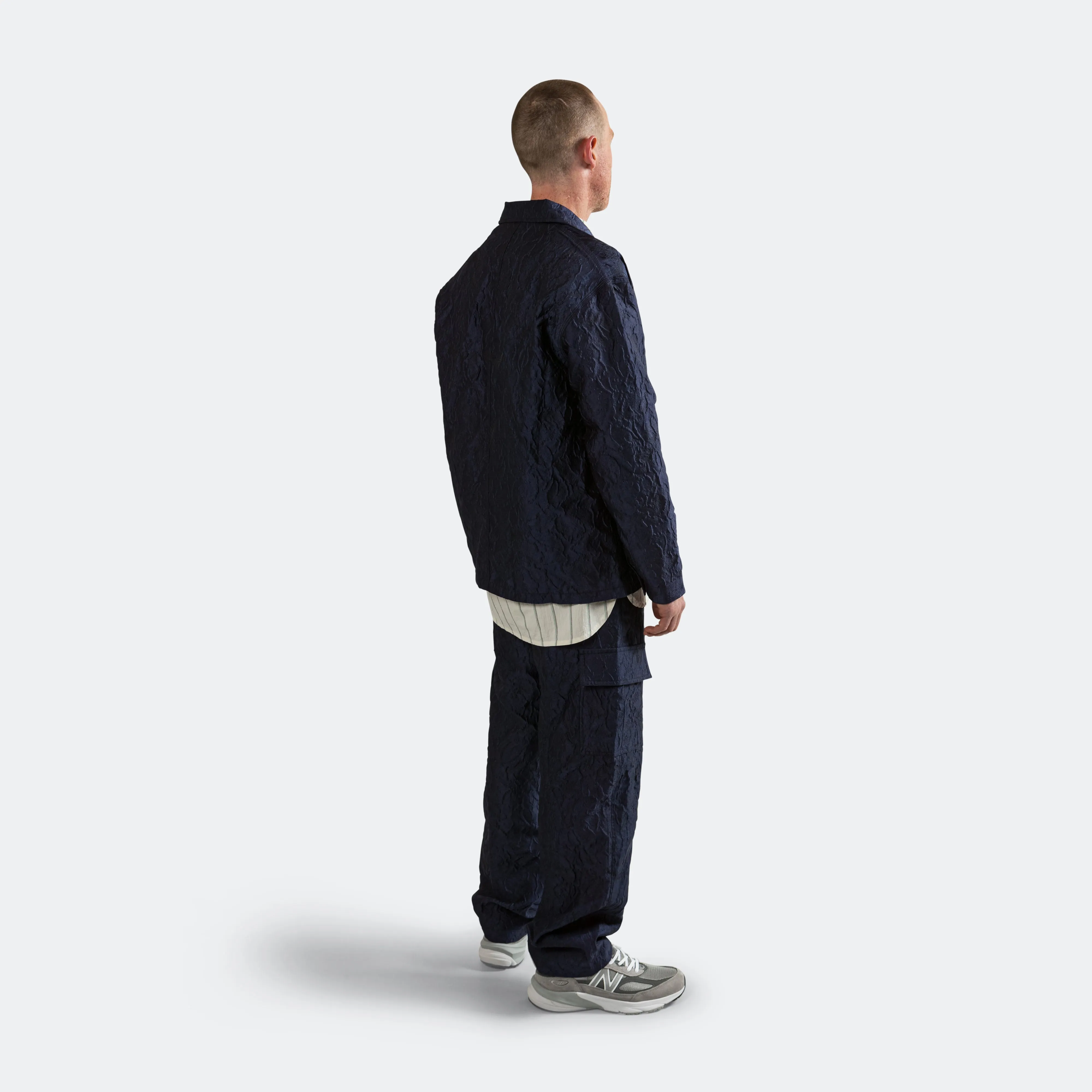 Italian Wrinkle Cargo Pant - Navy