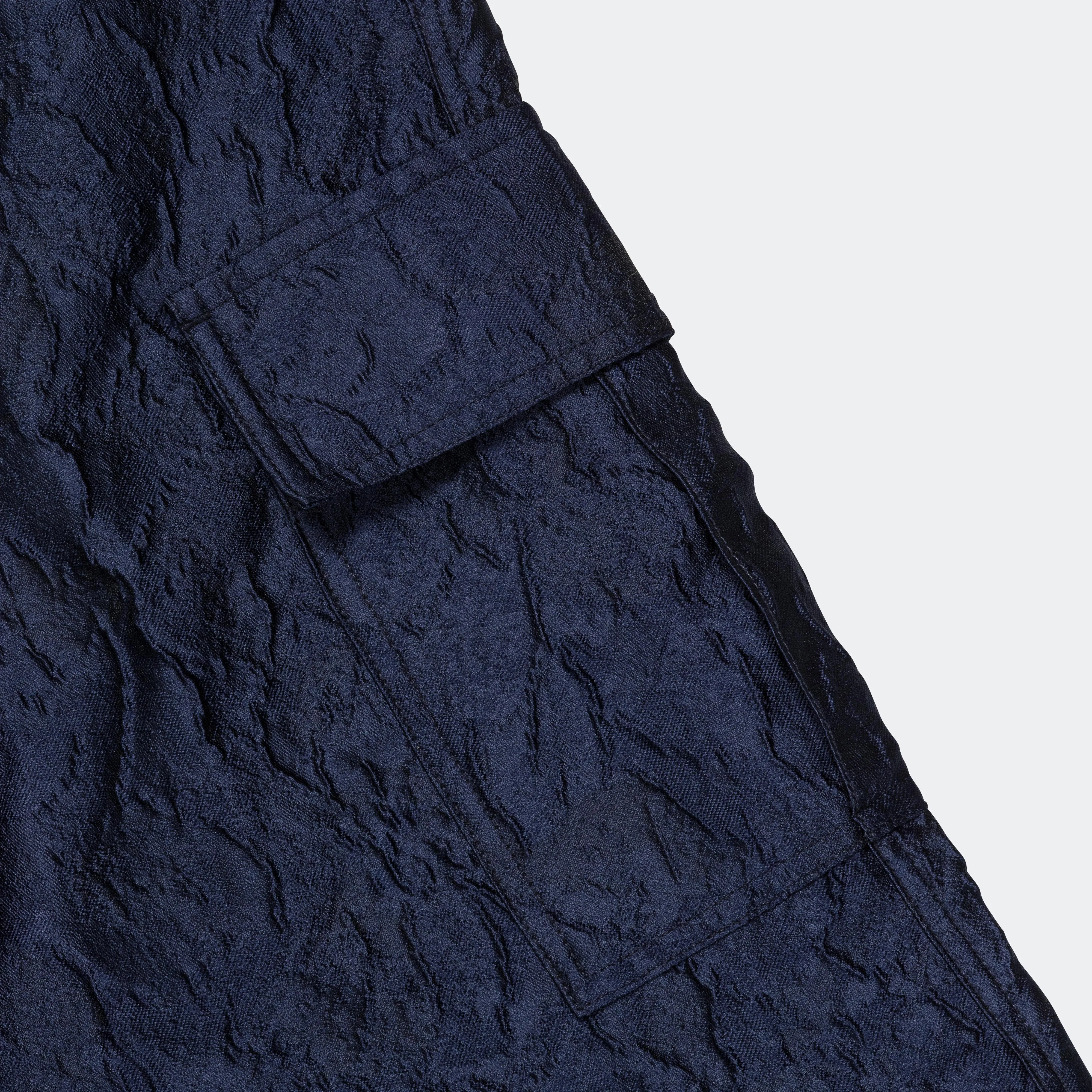 Italian Wrinkle Cargo Pant - Navy