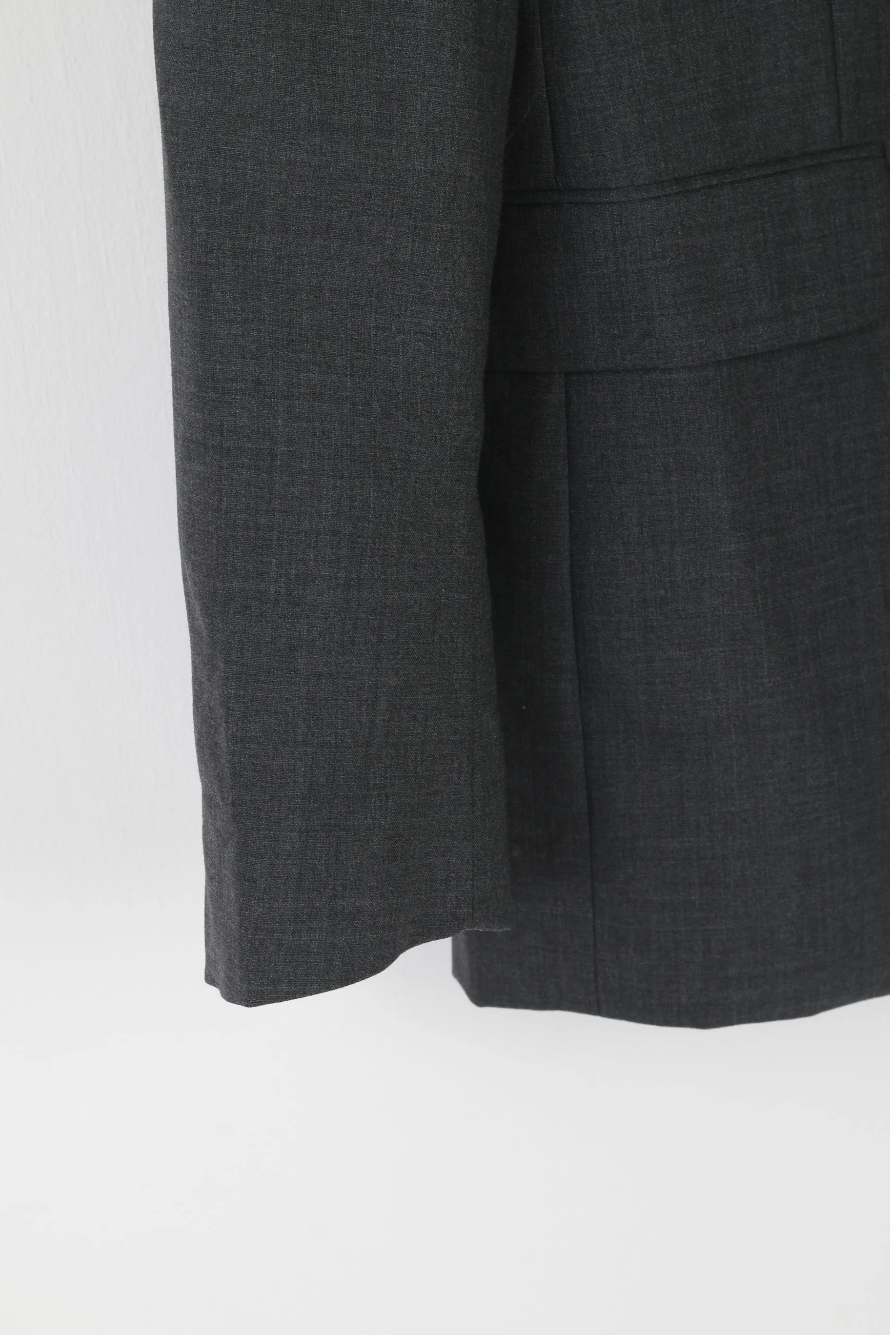 Jaeger Men 42 Blazer Charcoal Wool Mayfair Single Breasted Shoulder Pads Jacket