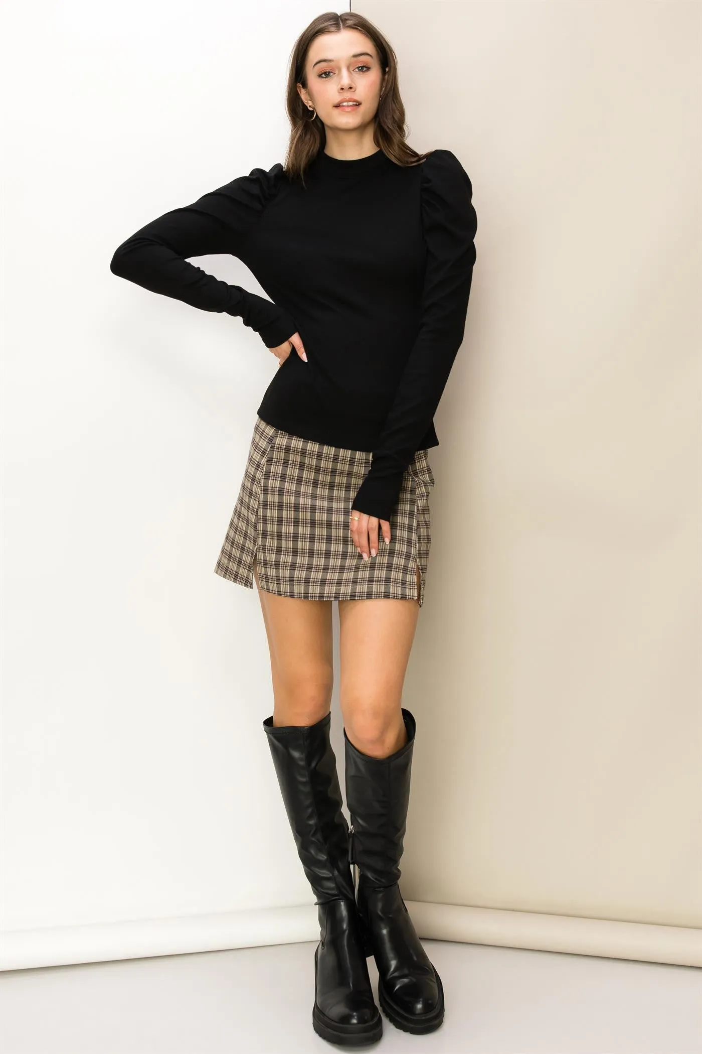 Jodi ( Sheer Upper, Ribbed Knit Top)