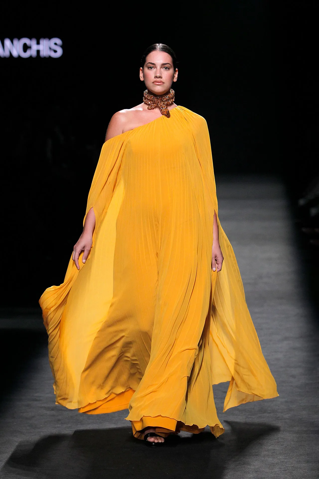 Jumpsuit with Pleated Cloak