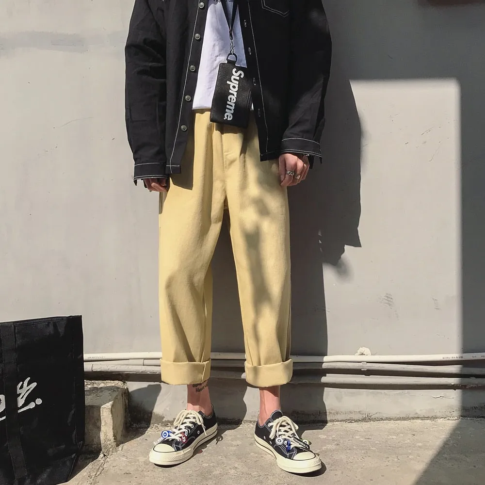 [Korean Style] Ken Cropped Cotton Cargo Pants