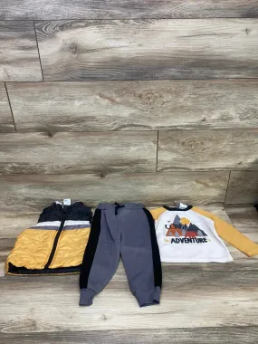 Little Ricky's 3pc Puffer Vest Set Black/Yellow sz 24m