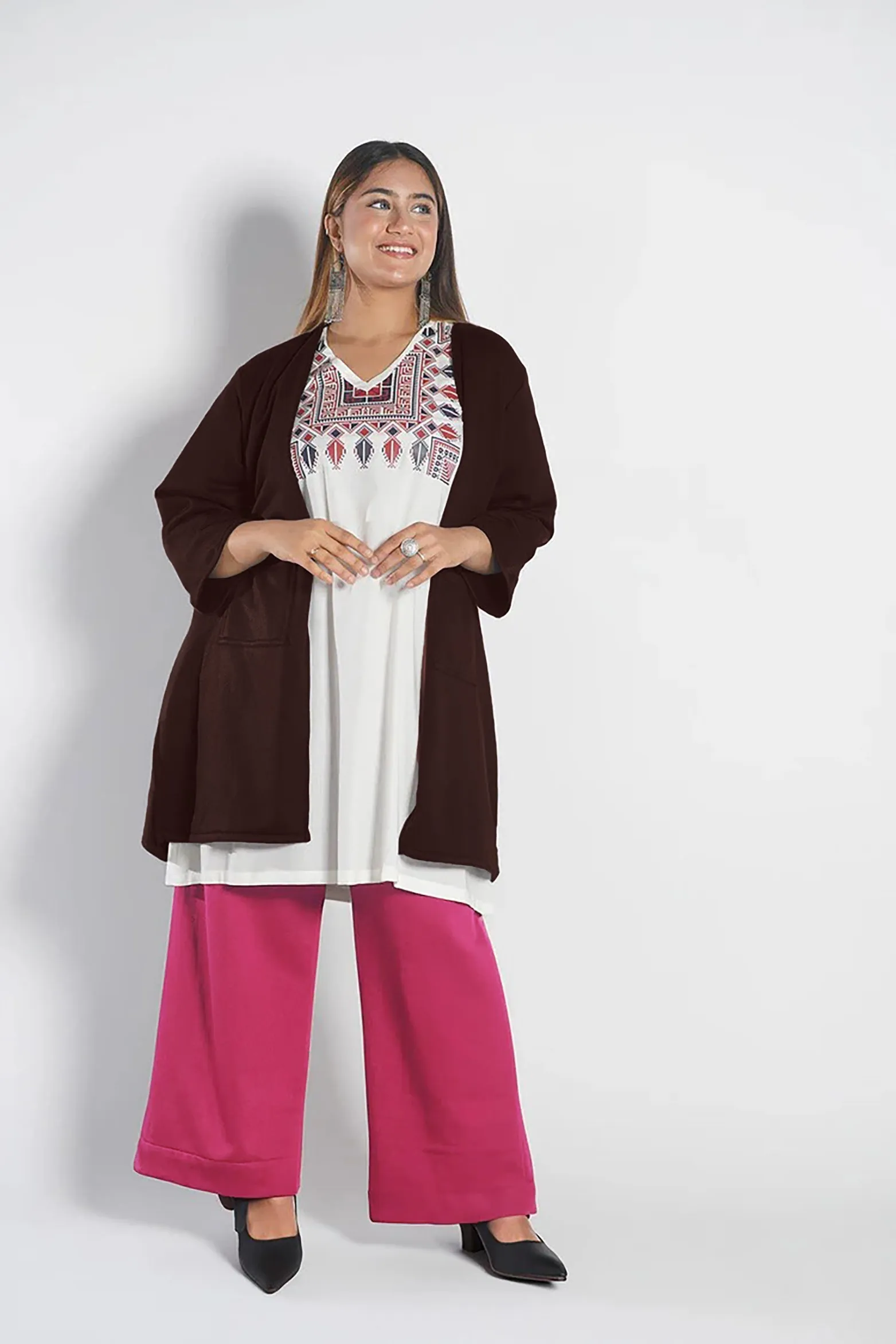 Magenta Fleece Palazzo