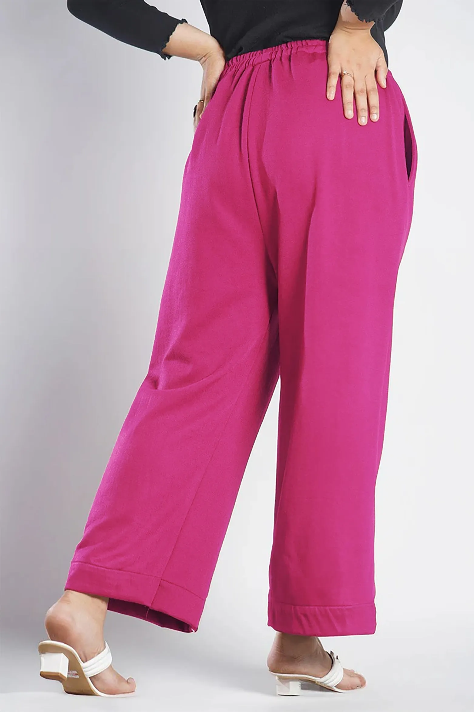 Magenta Fleece Palazzo