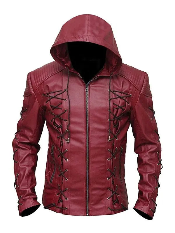 Men's Arrow Season 3 Roy Harper Costume Leather Jacket