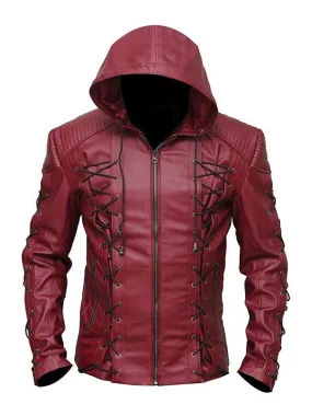 Men's Arrow Season 3 Roy Harper Costume Leather Jacket