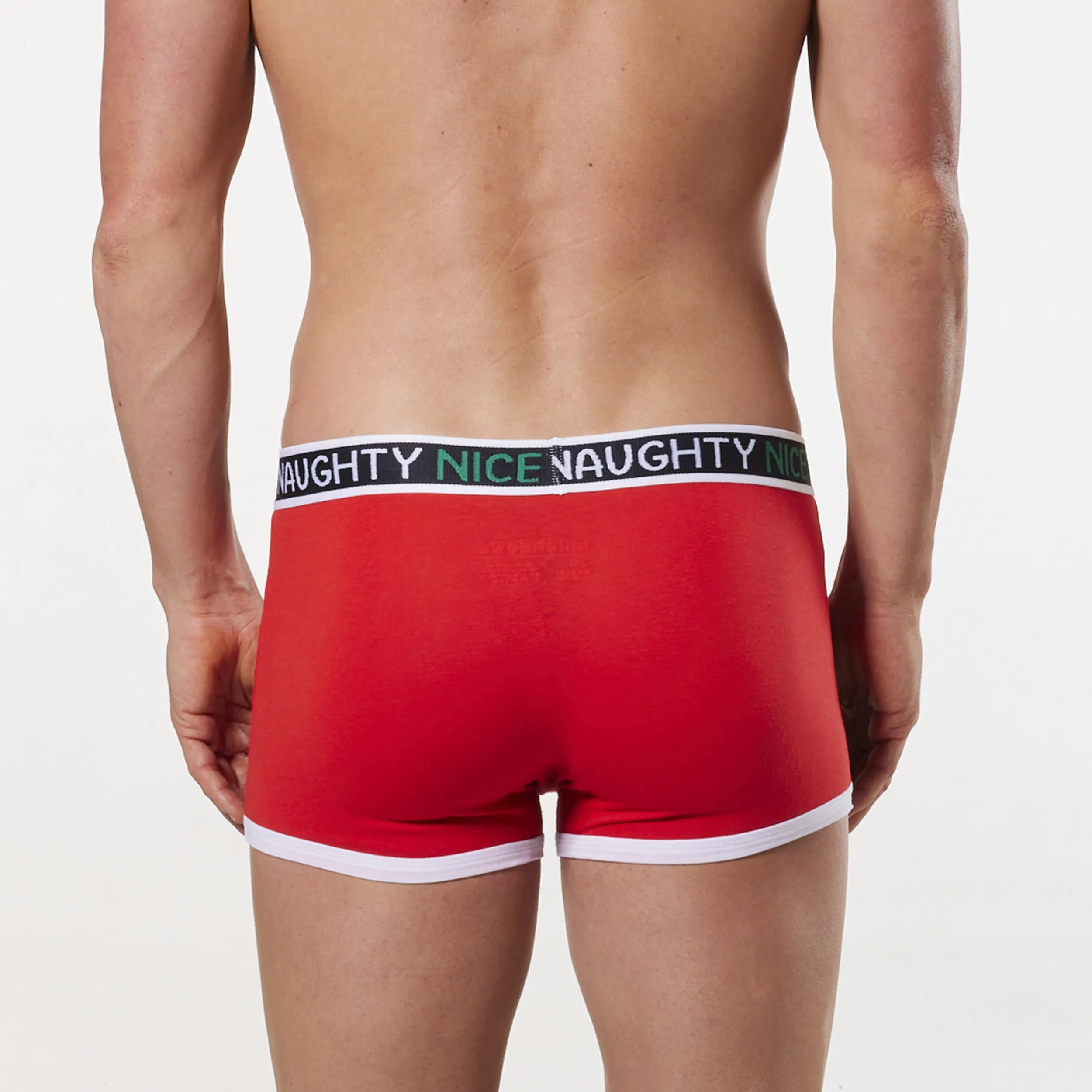 Men's Christmas Santa Cotton Trunk with Santa Hat Gift - Red
