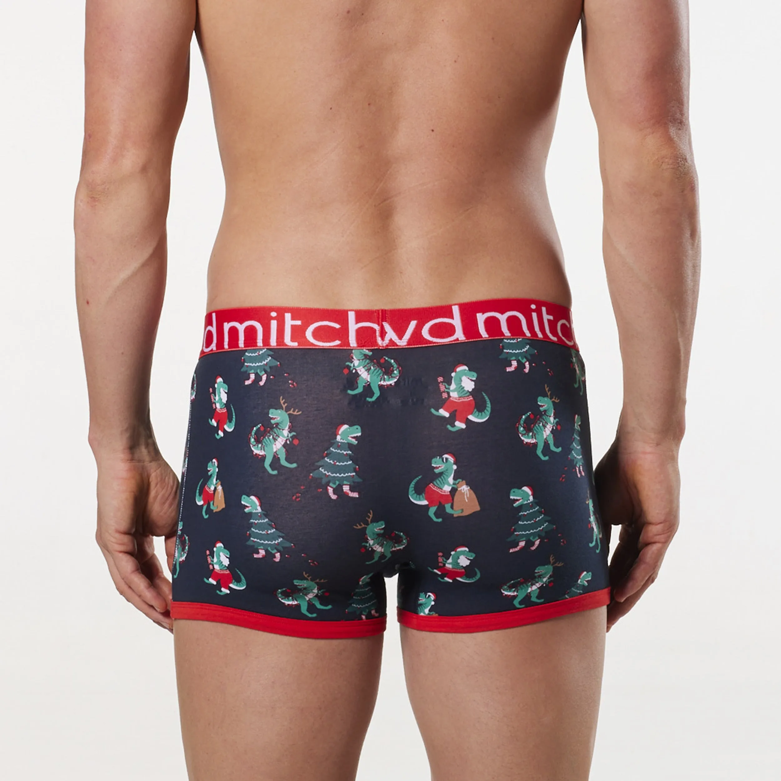 Men's Dino Santa Cotton Trunk - Navy