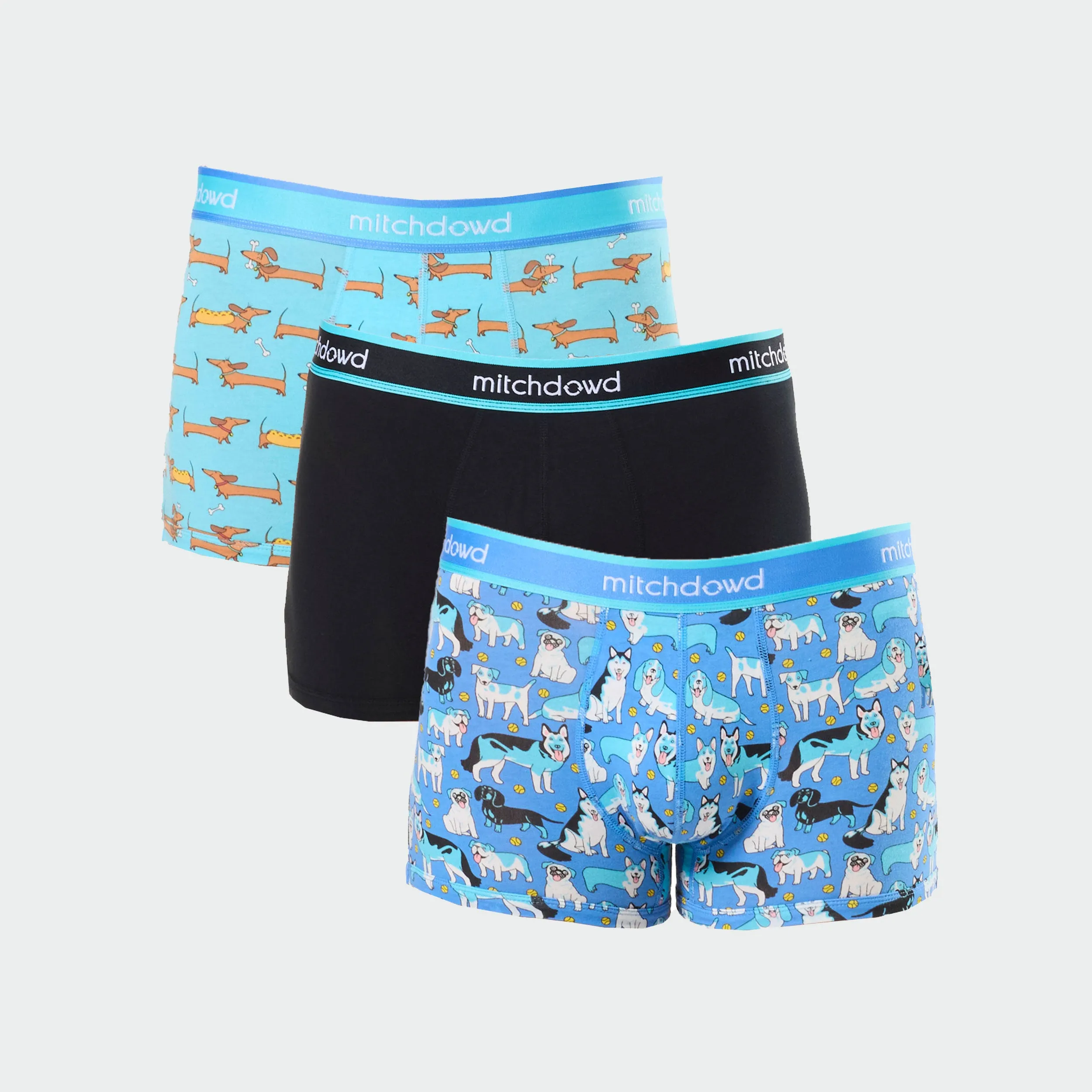 Men's Doggone Blues Cotton Trunk 3 Pack - Blues