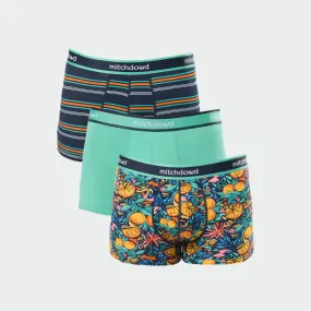 Men's Leafy Fruits Cotton Trunk 3 Pack - Greens