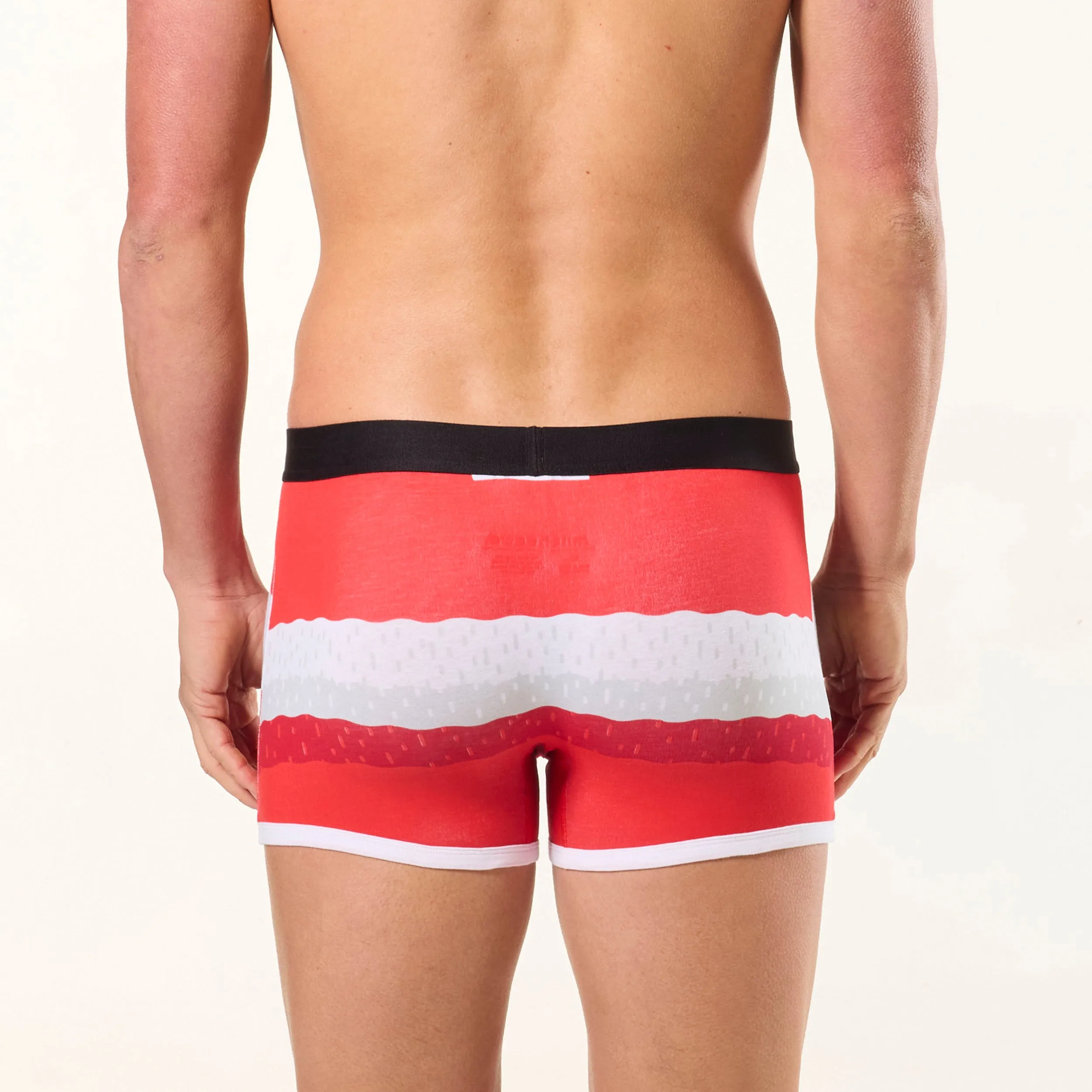Men's Santa Pants Cotton Trunks with Santa Hat - Red