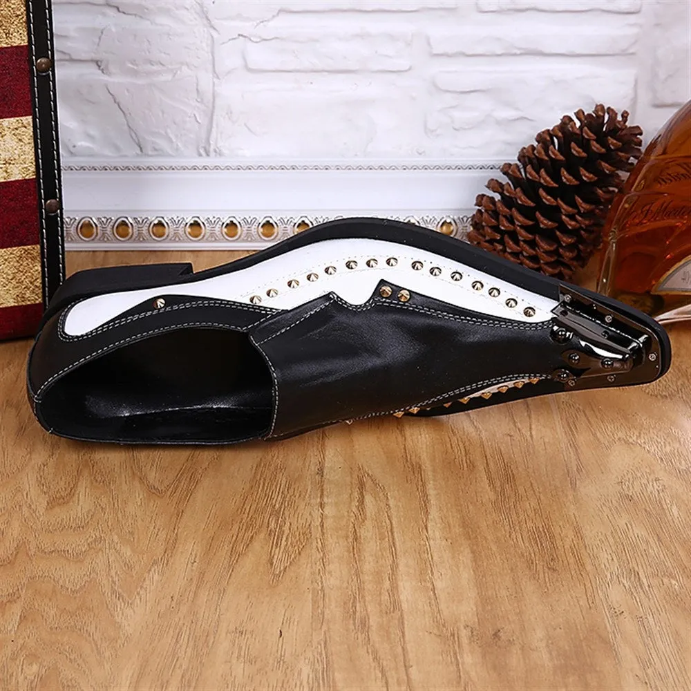 Mens Studs Slip On Oxford Shoes