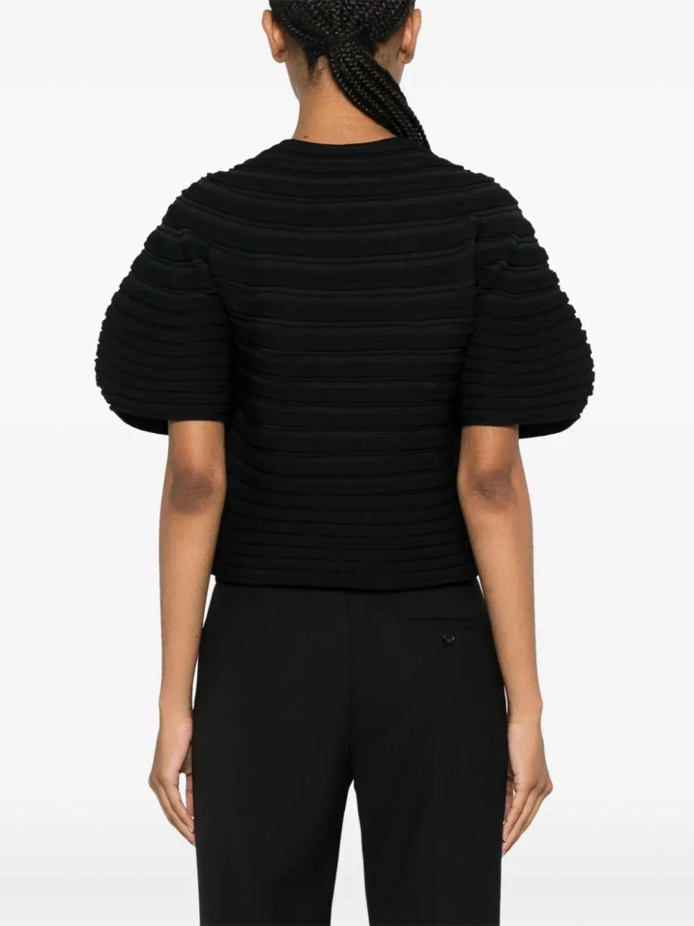 Mushroom Knit Top - Black