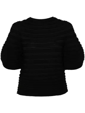 Mushroom Knit Top - Black