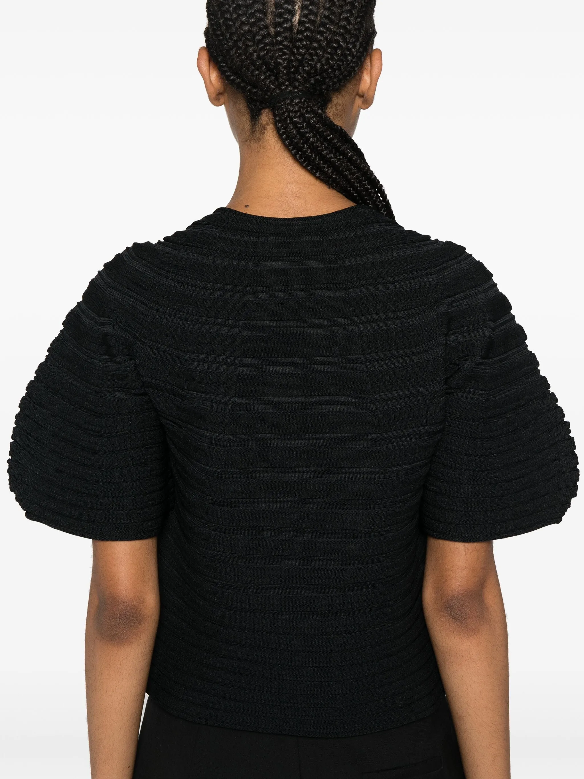 Mushroom Knit Top - Black