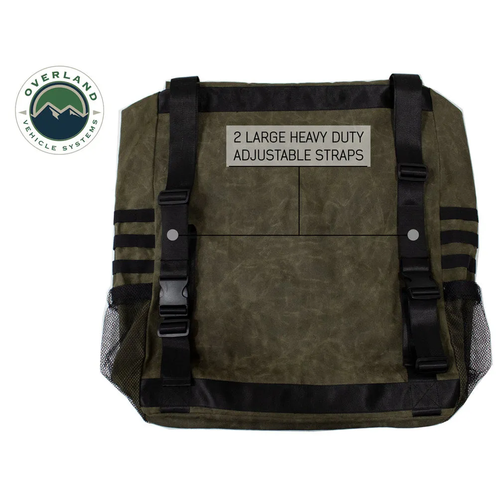 Overland Vehicle Systems - Extra Large Trash Bag Tire Mount #16 Waxed Canvas Universal
