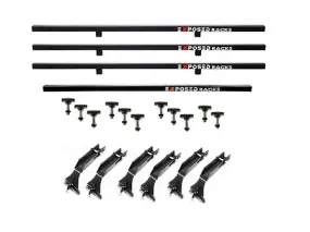 Overlander 9609 Black No Drill 4-Bar Roof Rack For Jeep Wrangler JKU