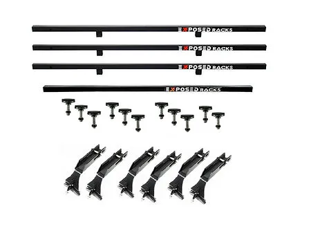 Overlander 9609 Black No Drill 4-Bar Roof Rack For Jeep Wrangler JKU