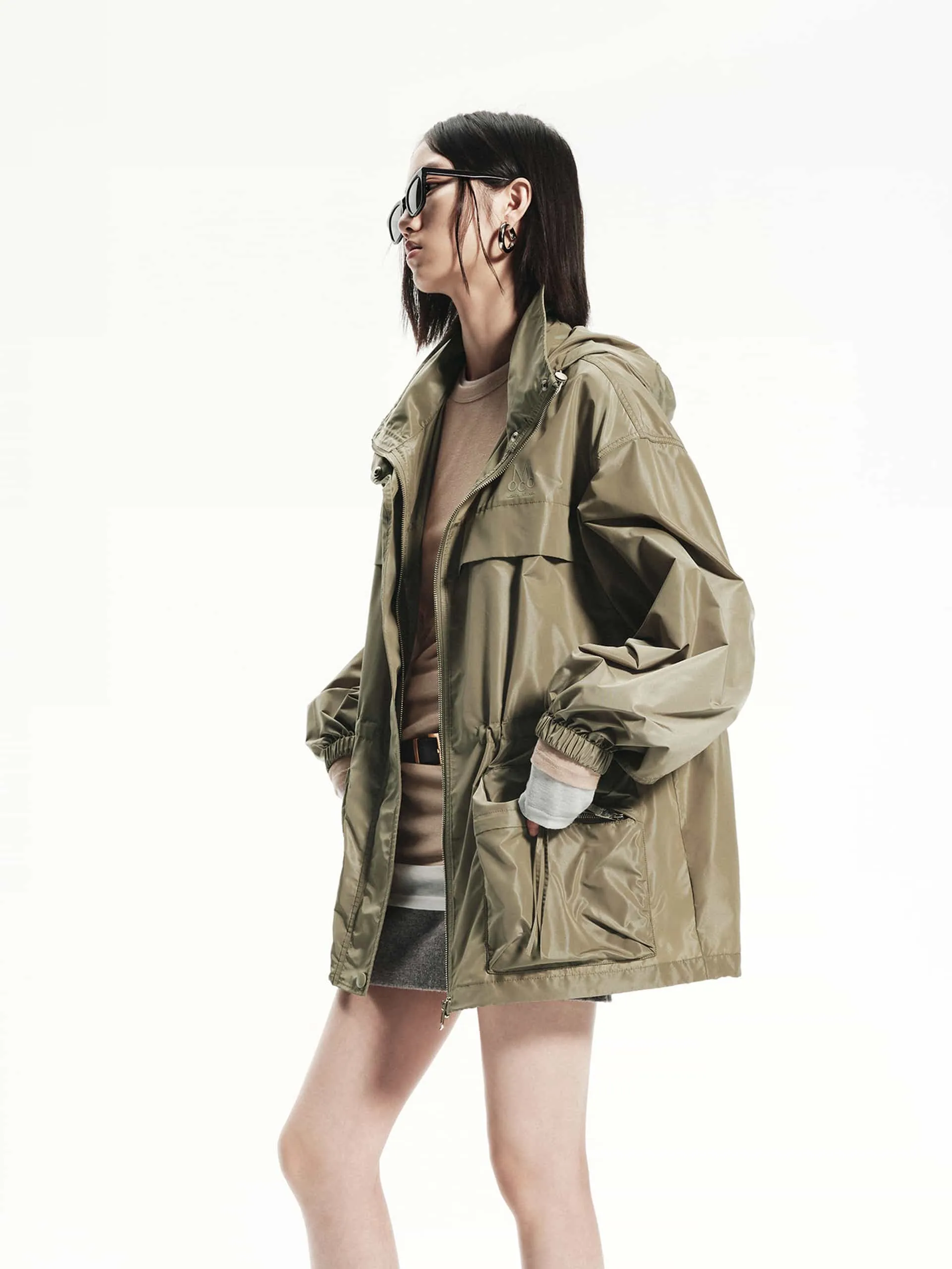 Oversize Drawstring Hood Coat