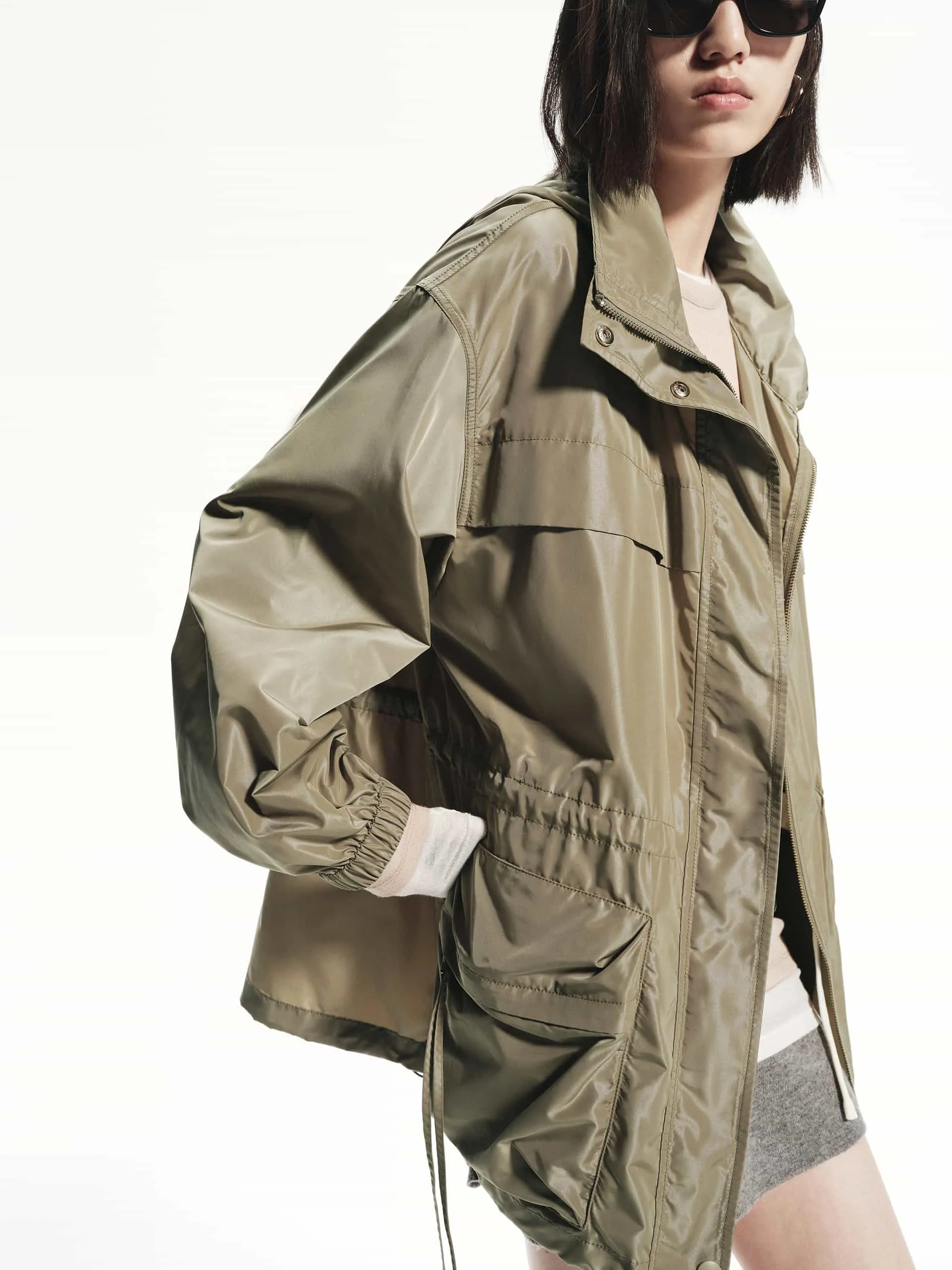 Oversize Drawstring Hood Coat