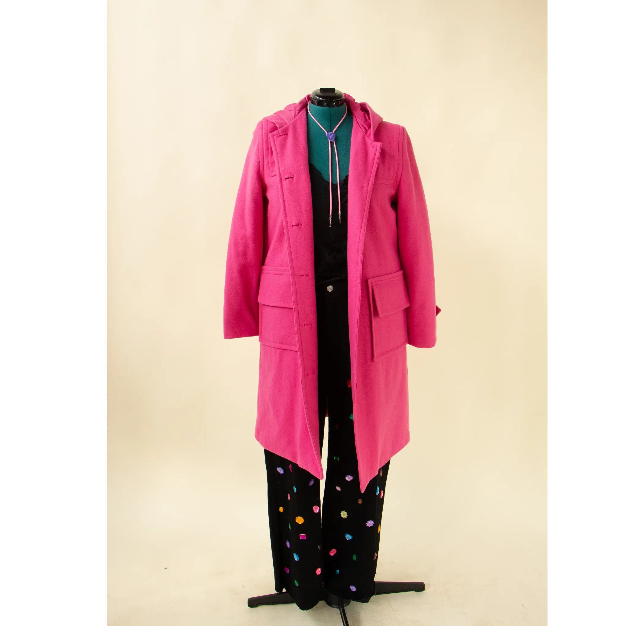 Pink Coat with Hood and Pockets