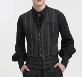 Pinstripe Vest w/ Removable Swallowtail