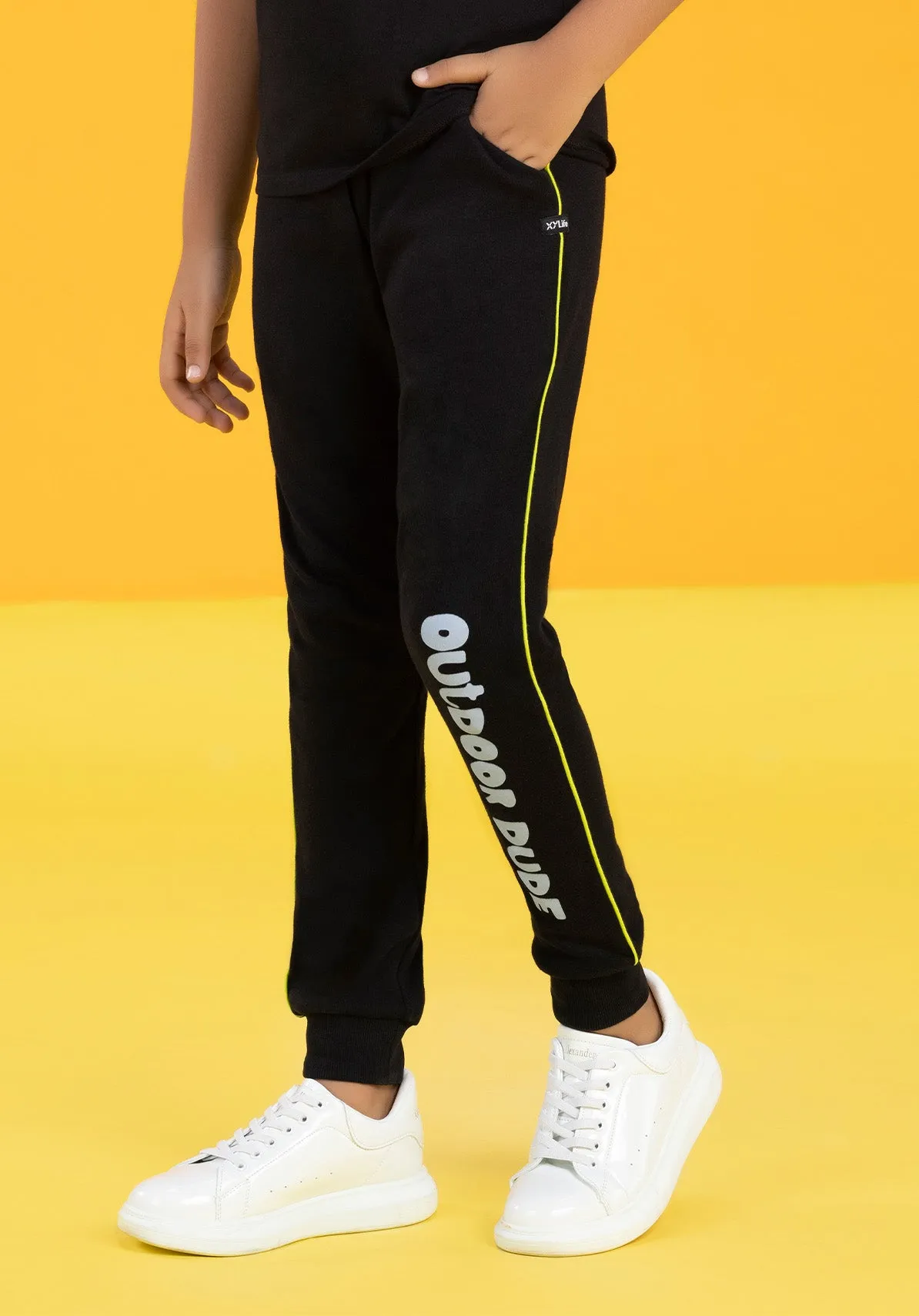 Playmate Boys Co-Ord Set Combed Cotton Black